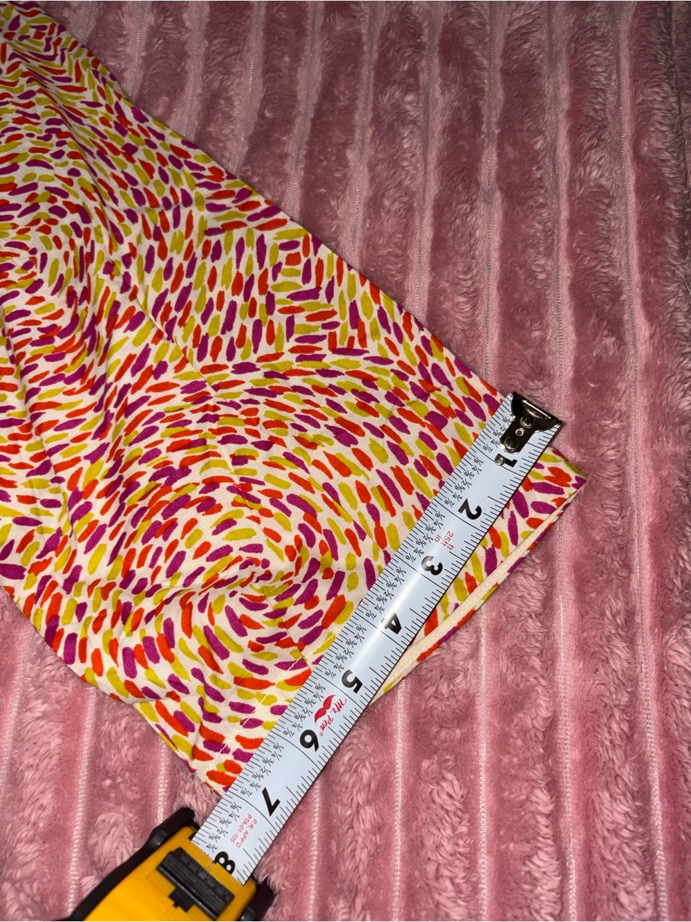 GENERATION Y Cream Top with Pink, Orange & Yellow Swirl Print - Picture 7 of 11